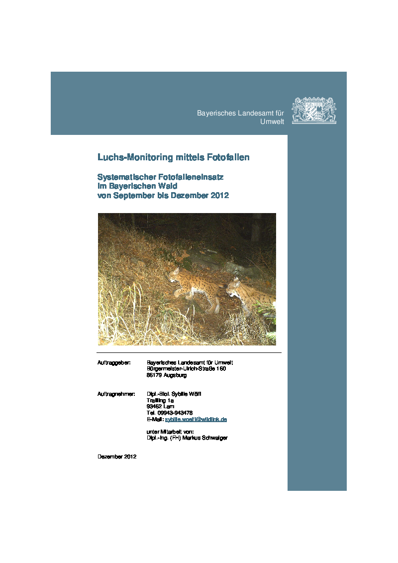 Luchs-Monitoring mittels Fotofallen