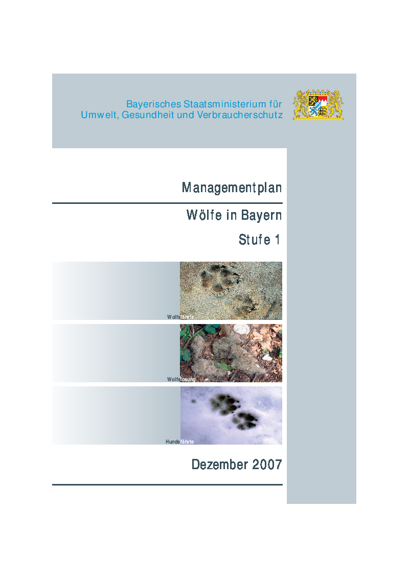 Managementplan "Wölfe in Bayern - Stufe 1 " (2007)