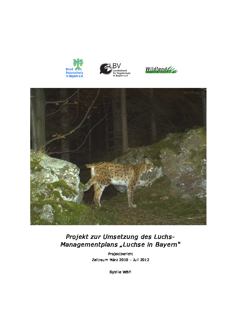 Projekt zur Umsetzung des Luchs-Managementplans (2012)