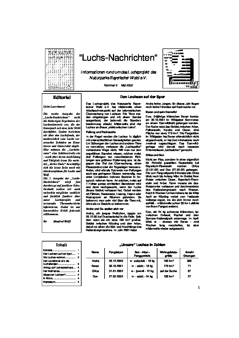 Luchs-Nachrichten 2
