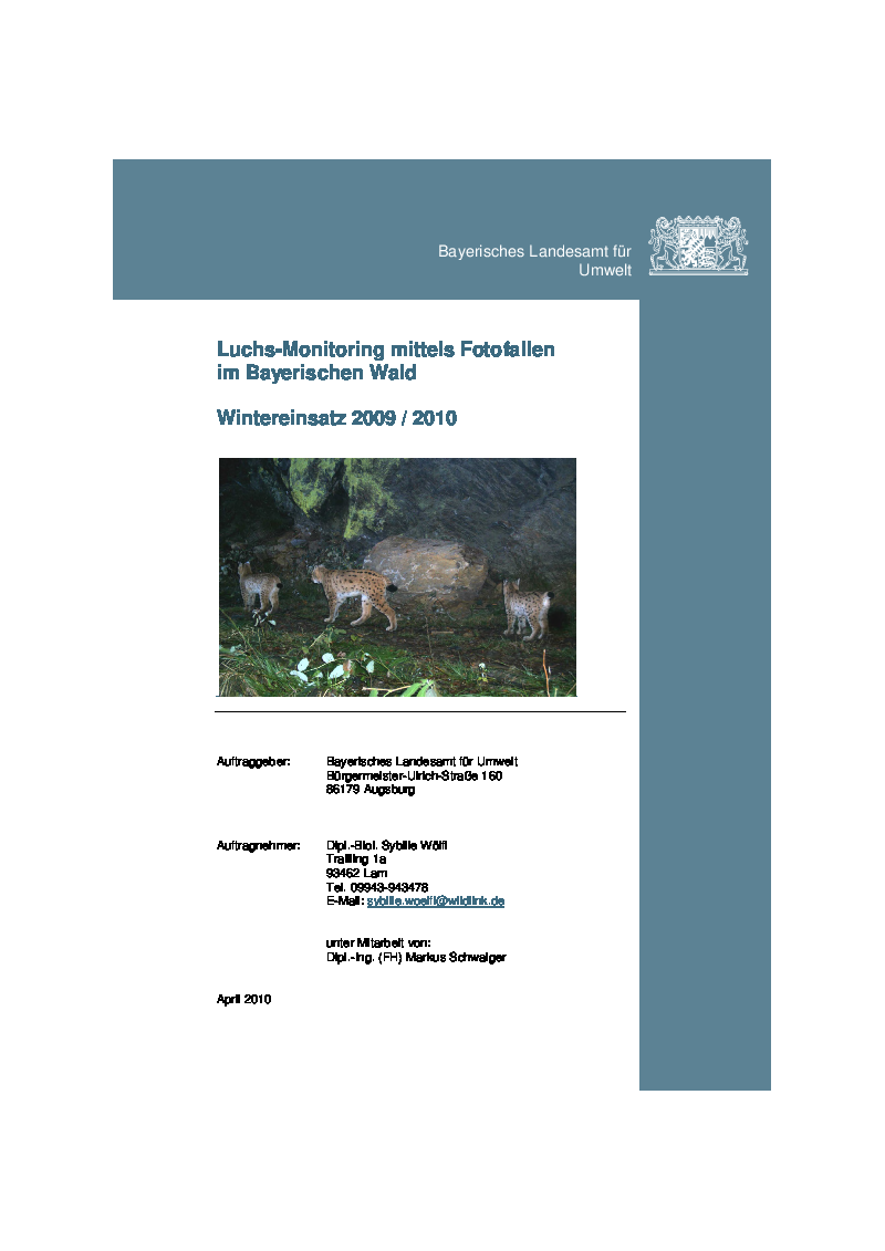 Luchs-Monitoring mittels Fotofallen im Bayerischen Wald