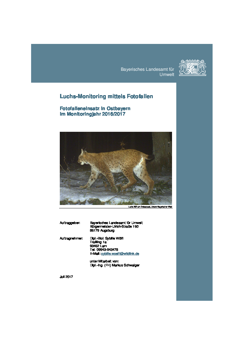 Luchs-Monitoring mittels Fotofallen