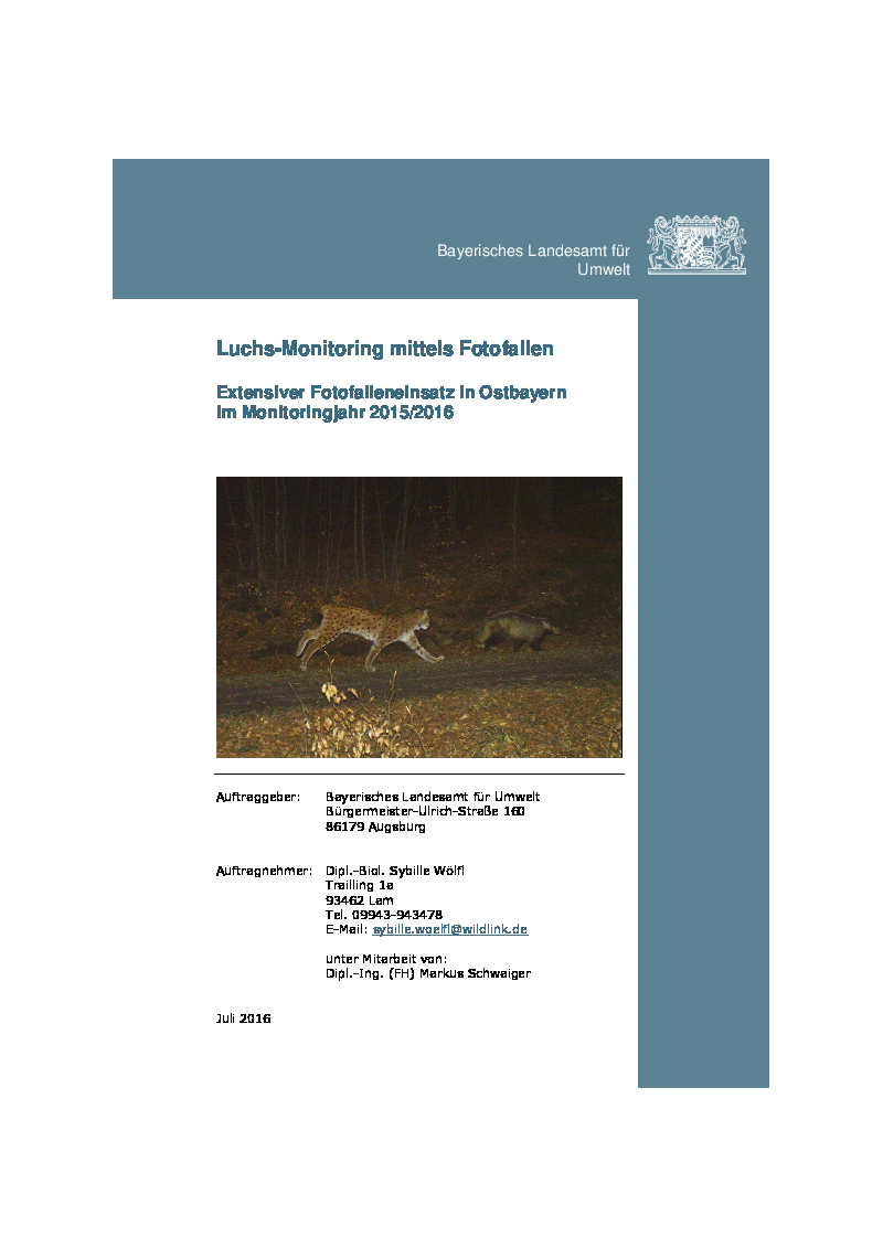 Luchs-Monitoring mittels Fotofallen